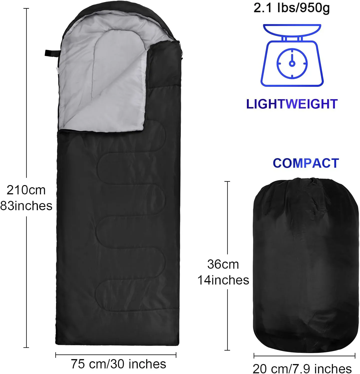 10 Pcs 0 Degree Camping Sleeping Bags Bulk for Adults Cold Weather Sleeping Bags 4 Season Warm Waterproof Lightweight with Compression Sack for Backpacking Hiking Travel Homeless