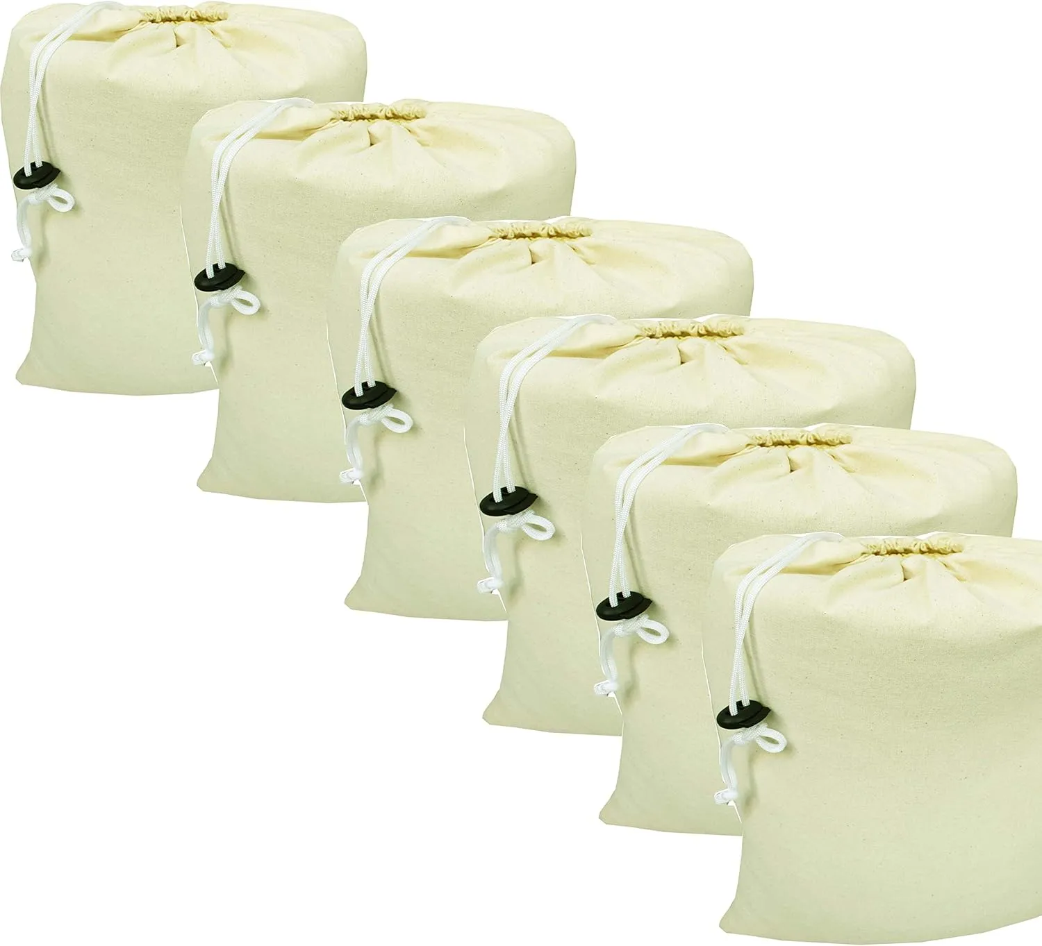 100% Cotton 14- by 16-Inch Muslin Bags with Drawstring, 12-Pack