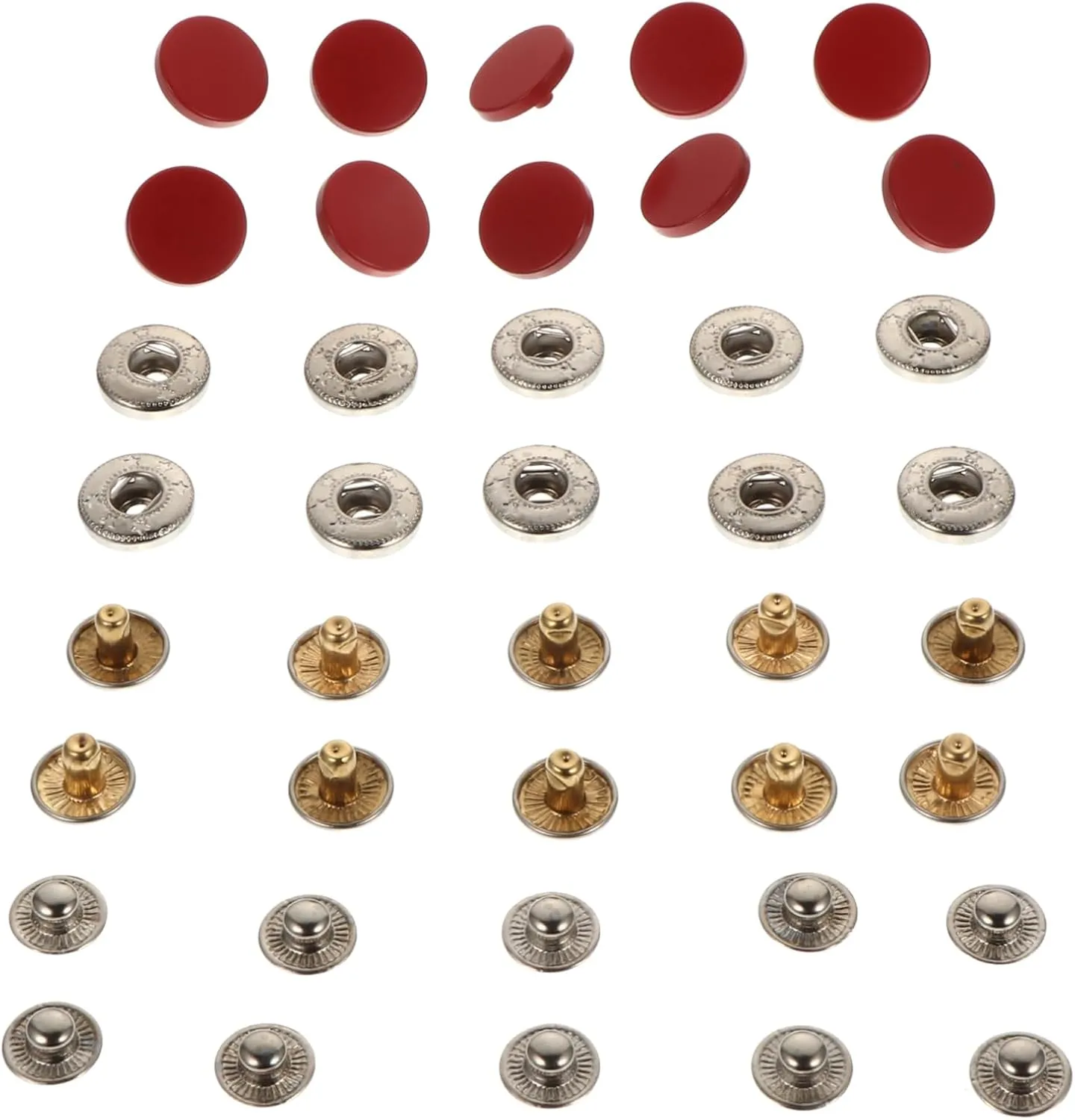 10Sets DIY Covered Buttons for Clothing Replacement Decorative Fasteners for Bags for Crafts and Embellishments Easy to Install Polishing for Safety