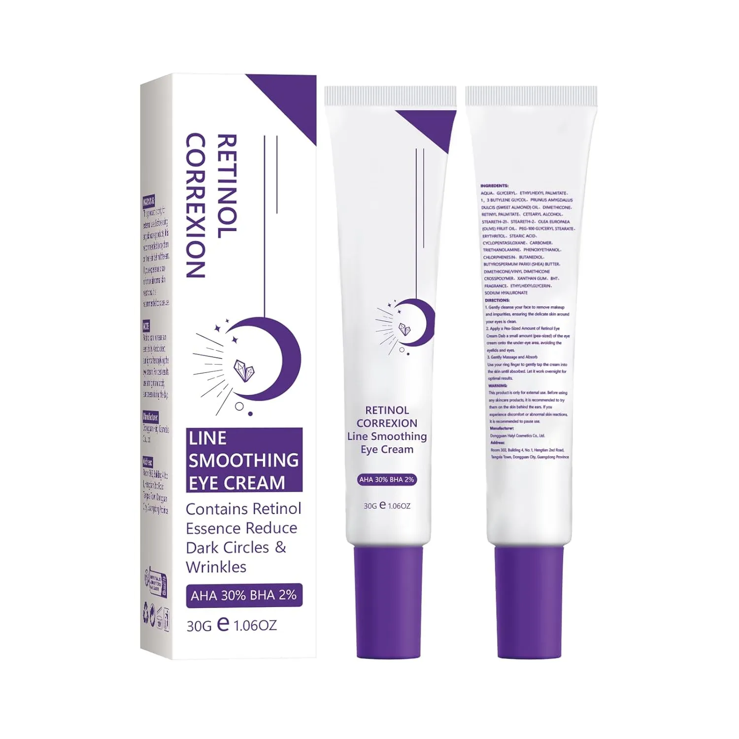 2-Pack Eye Cream, Retinol Correxion Eye Cream With AHA&BHA, Anti-Puffiness, Reduces Bags&Dark Circles, Smooths Wrinkles&Fine Lines, Under Eye Treatment