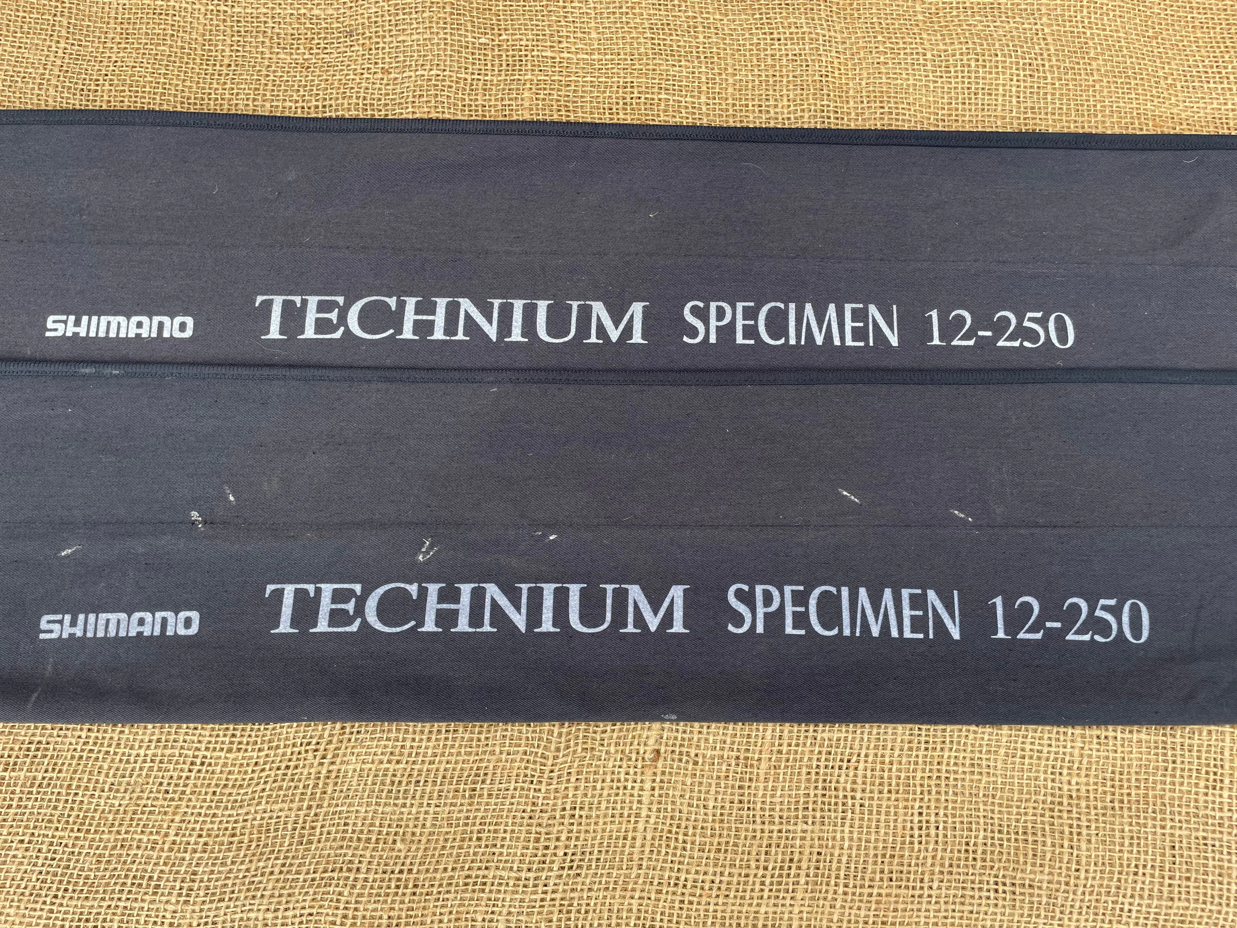 2 x Shimano Technium Old School Carp Fishing Rods. 12’. 2.5lb T/C. Original Bags.