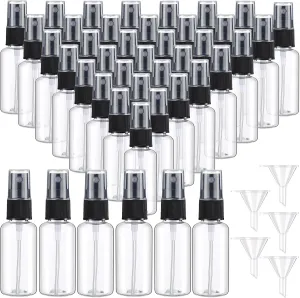 200 Pcs Mini Clear Spray Bottles 1 oz Plastic Empty Travel Bottle Fine Mist Small Spray Containers with 5 Pcs Funnels Refillable Liquid Travel Containers for Perfume Skin Toner Essential Oils
