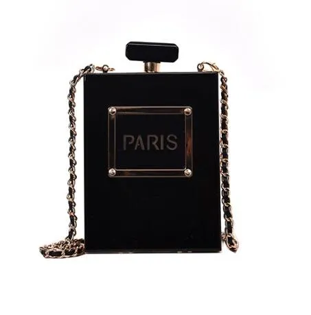 2019 Acrylic Women Casual Black Bottle Handbags