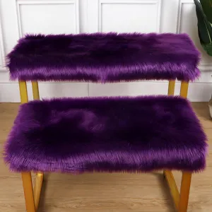 2Pcs 24×35 Inch Area Rugs Purple Soft Faux Wool Rectangle 2×3 Ft Area Carpets Fluffy Faux Sheepskin Rug Purple Background for Product Display Jewelry Watches Bags Desktop Photography Nail Art Desk Mat