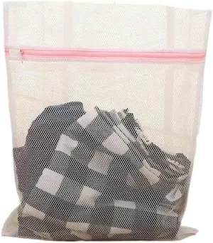 2Pcs Mesh aundry Bags Washing Machine Mesh Wash Bags Travel Storage Organize Bag Sturdy Zipper Breathable Mesh Exquisite Laundry Bag for Underwear Clothes Pants Shoes and Socks(Coarse net M)