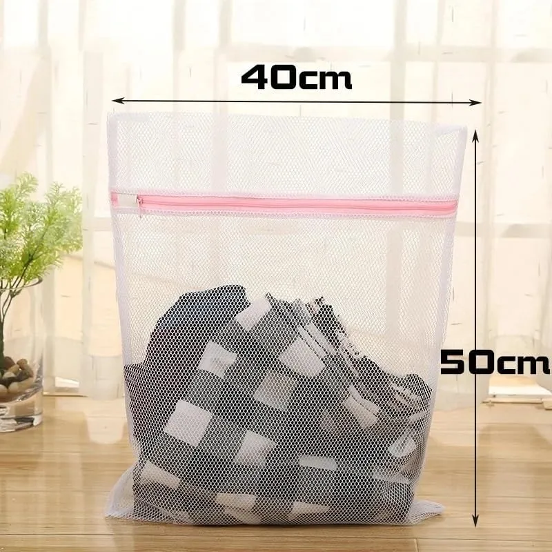 2Pcs Mesh aundry Bags Washing Machine Mesh Wash Bags Travel Storage Organize Bag Sturdy Zipper Breathable Mesh Exquisite Laundry Bag for Underwear Clothes Pants Shoes and Socks(Coarse net M)