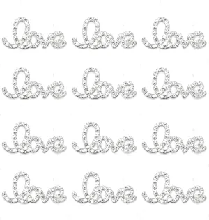 30 PCS Full Rhinestone Letter Love Embellishment Patch Phone Case Phone Back Beautification Decorations DIY Handicraft Accessories Gift Box Clothes Bag Flower Decor (Silver)