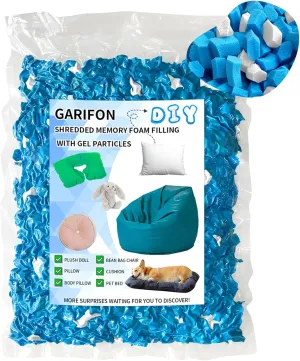 3.5lbs Bean Bag Filler, Pillow Bean Bag Stuffing, Bean Bag Filling, Shredded Memory Foam Filling, Punching Bag Filler, Foam Refill for Stuffed Animal Stuffing, Added Gel Particles(Fits Small Products)