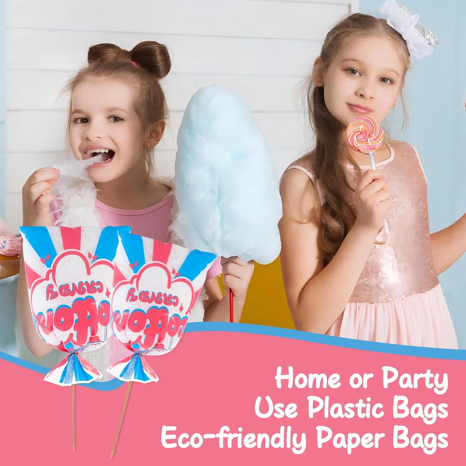 400 Pcs Carnival Cotton Candy Bags 14 x 20 Inch Carnival Circus Cellophane Bags with Ties for with Print Circus Carnival for Carnivals Circus Party Favors Party Event Serves