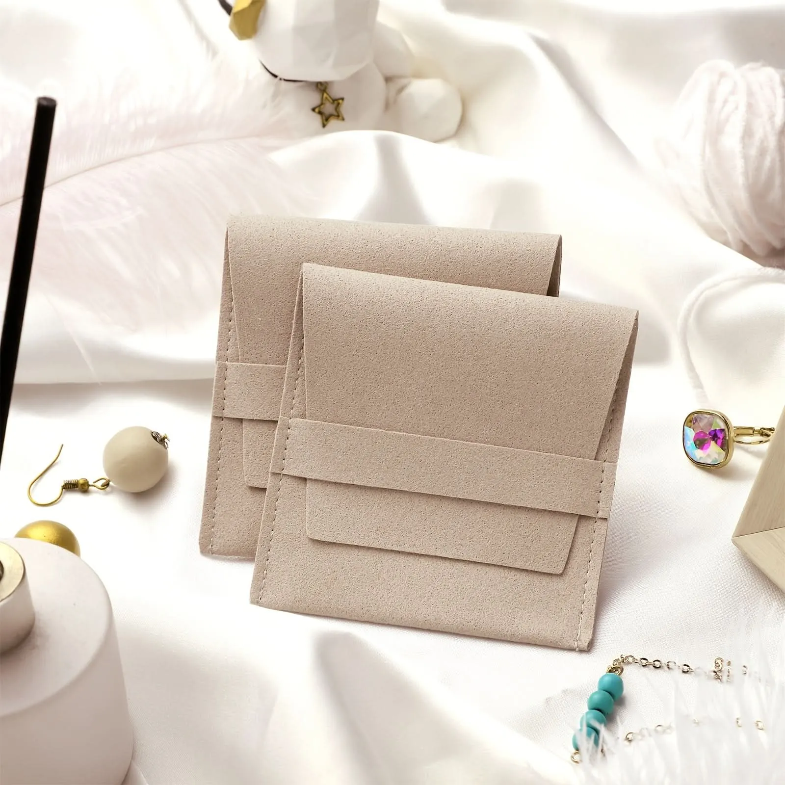 40pcs Luxury Microfiber Jewelry Gift Bags – Soft Drawstring Pouches