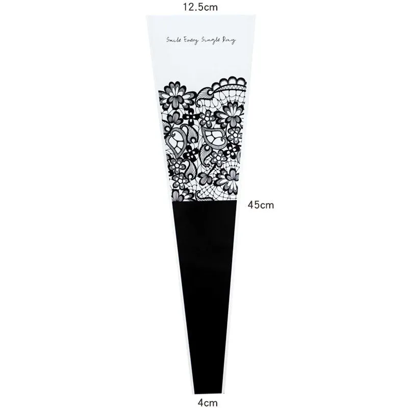 50pcs Lace Print Single Stem Flower Sleeves