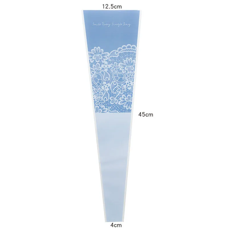 50pcs Lace Print Single Stem Flower Sleeves