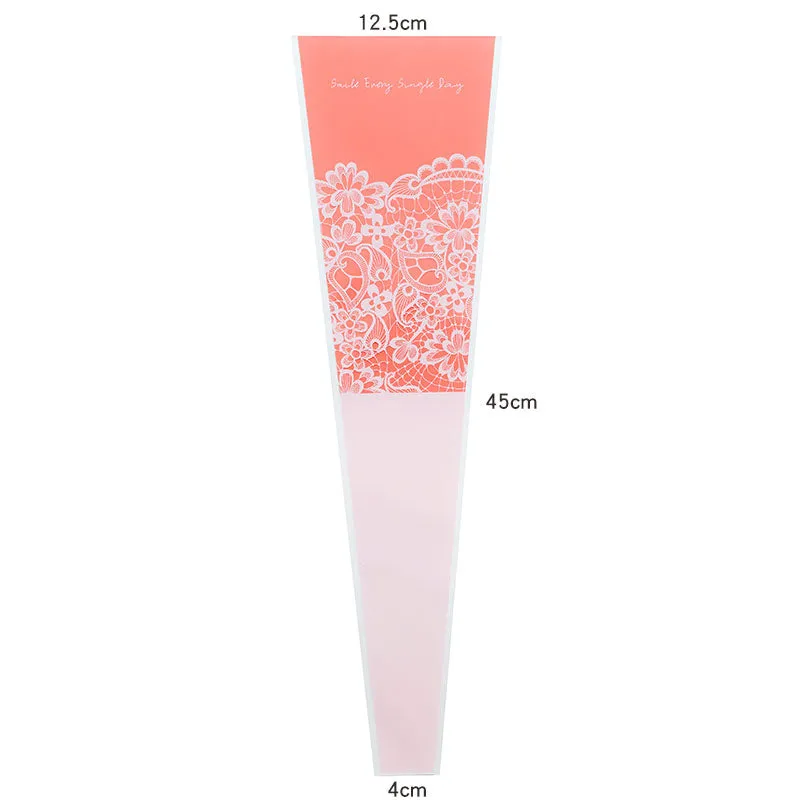 50pcs Lace Print Single Stem Flower Sleeves