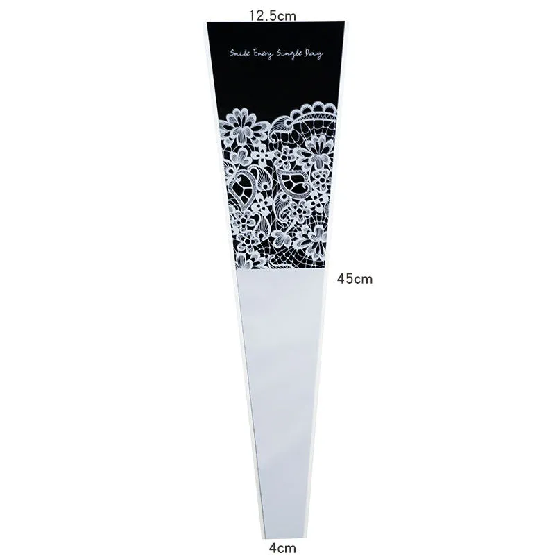 50pcs Lace Print Single Stem Flower Sleeves