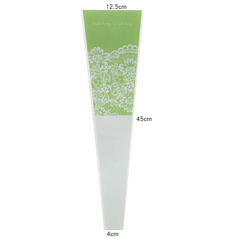 50pcs Lace Print Single Stem Flower Sleeves