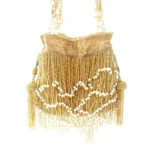 A Clutch Story Gold Fringe Glam Potli