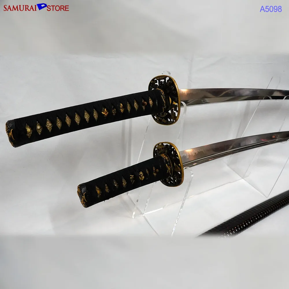 A5098 Pair of antique Daisho Katana & Wakizashi w/ Great Mountings w/ NBTHK 3 certificates