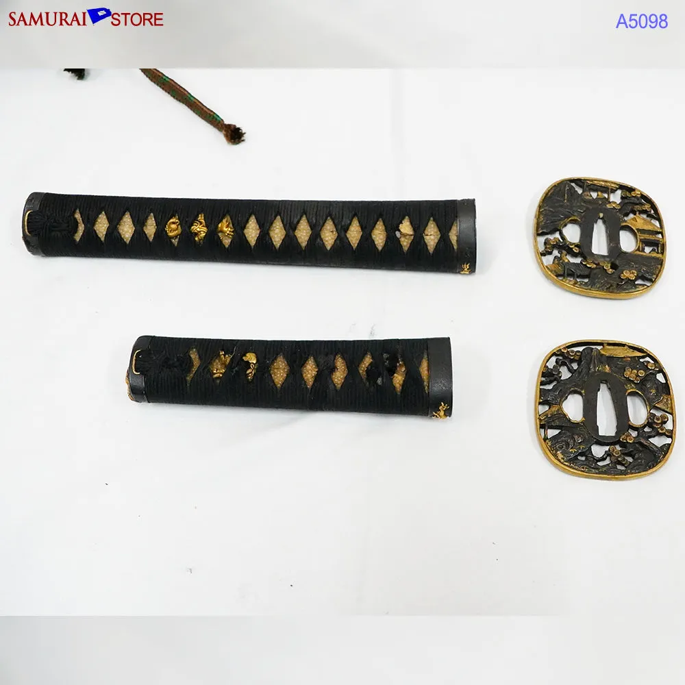 A5098 Pair of antique Daisho Katana & Wakizashi w/ Great Mountings w/ NBTHK 3 certificates