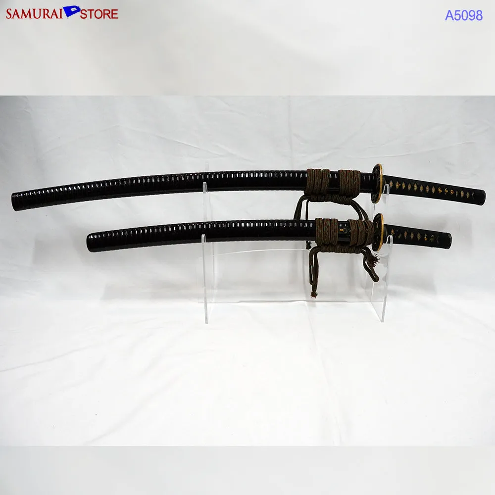 A5098 Pair of antique Daisho Katana & Wakizashi w/ Great Mountings w/ NBTHK 3 certificates