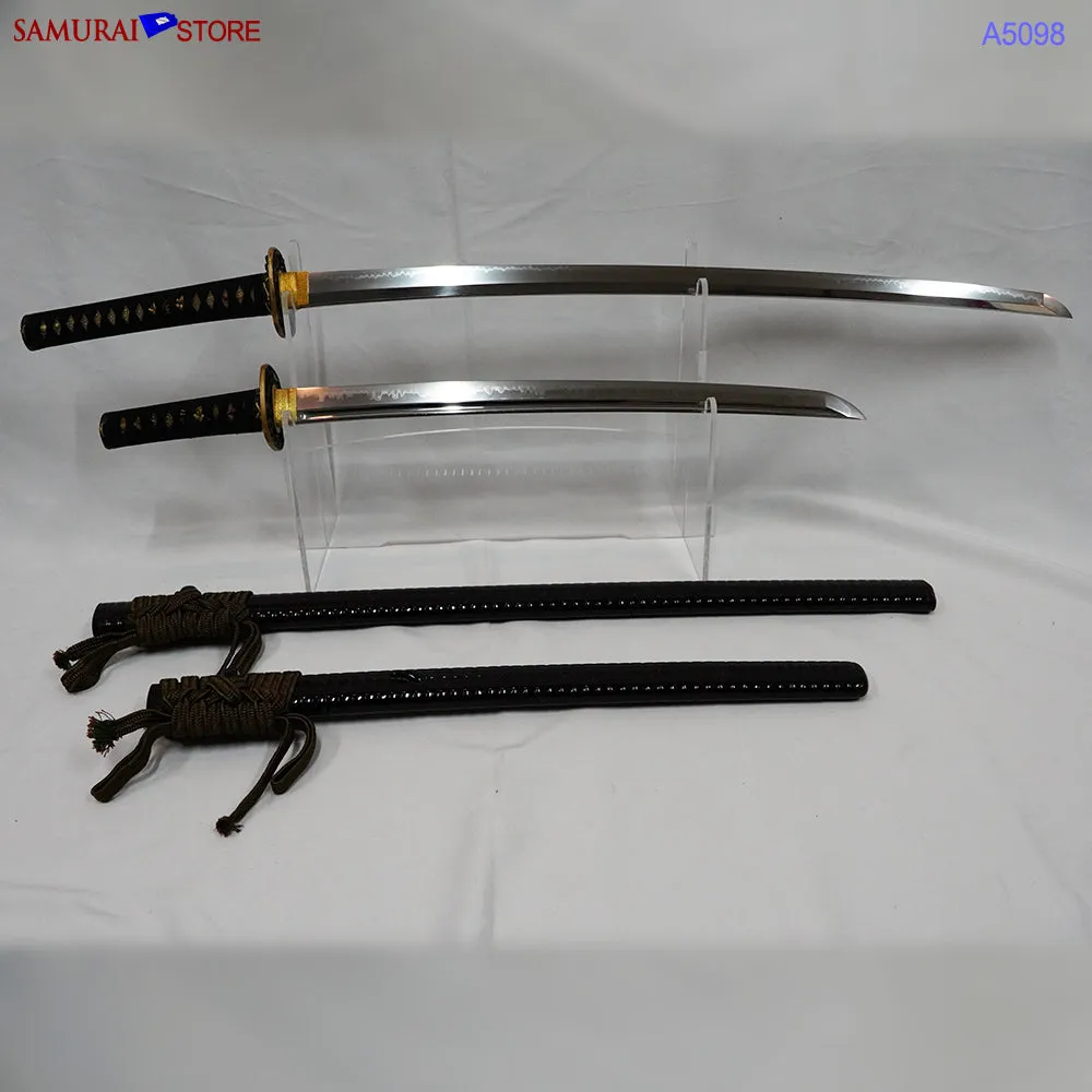 A5098 Pair of antique Daisho Katana & Wakizashi w/ Great Mountings w/ NBTHK 3 certificates