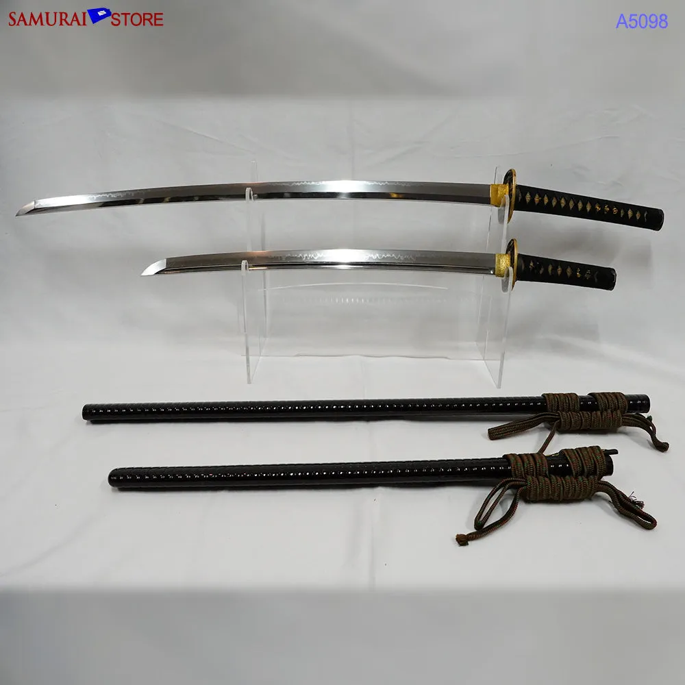 A5098 Pair of antique Daisho Katana & Wakizashi w/ Great Mountings w/ NBTHK 3 certificates