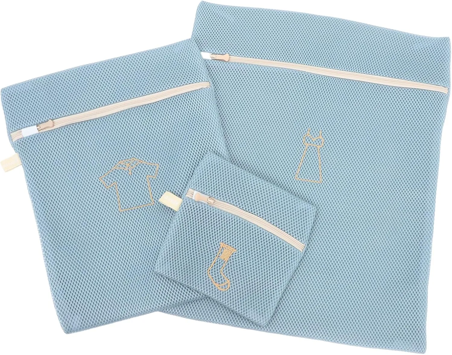 ABOOFAN 3Pcs Zippered Mesh Laundry Bags for Travel Storage Organize Bag for Underwear Socks Design Gentle Care for Washing Machine Dryer