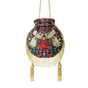Adora By Ankita Black Phoenix Flapper Bag