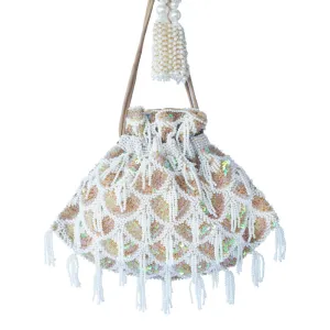 Adora By Ankita Gold Sequin Pearl Flapper