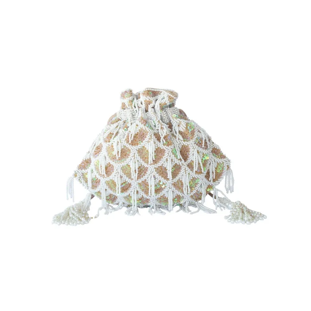 Adora By Ankita Gold Sequin Pearl Flapper