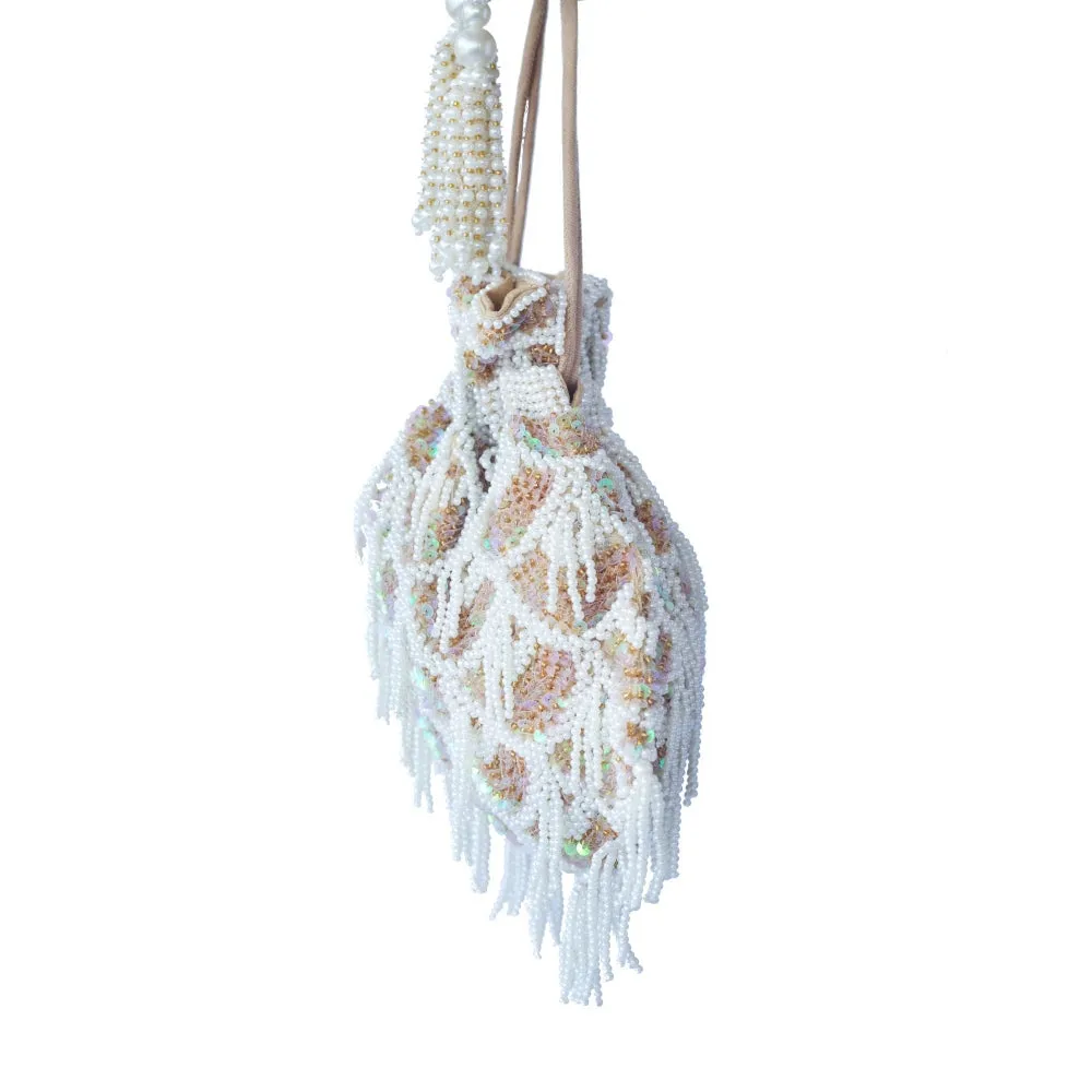 Adora By Ankita Gold Sequin Pearl Flapper