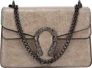 Aiqudou Crossbody Bag and Satchel Purse for Women - Fashion Snake Print Chain Purse Luxury PU Leather HandBag
