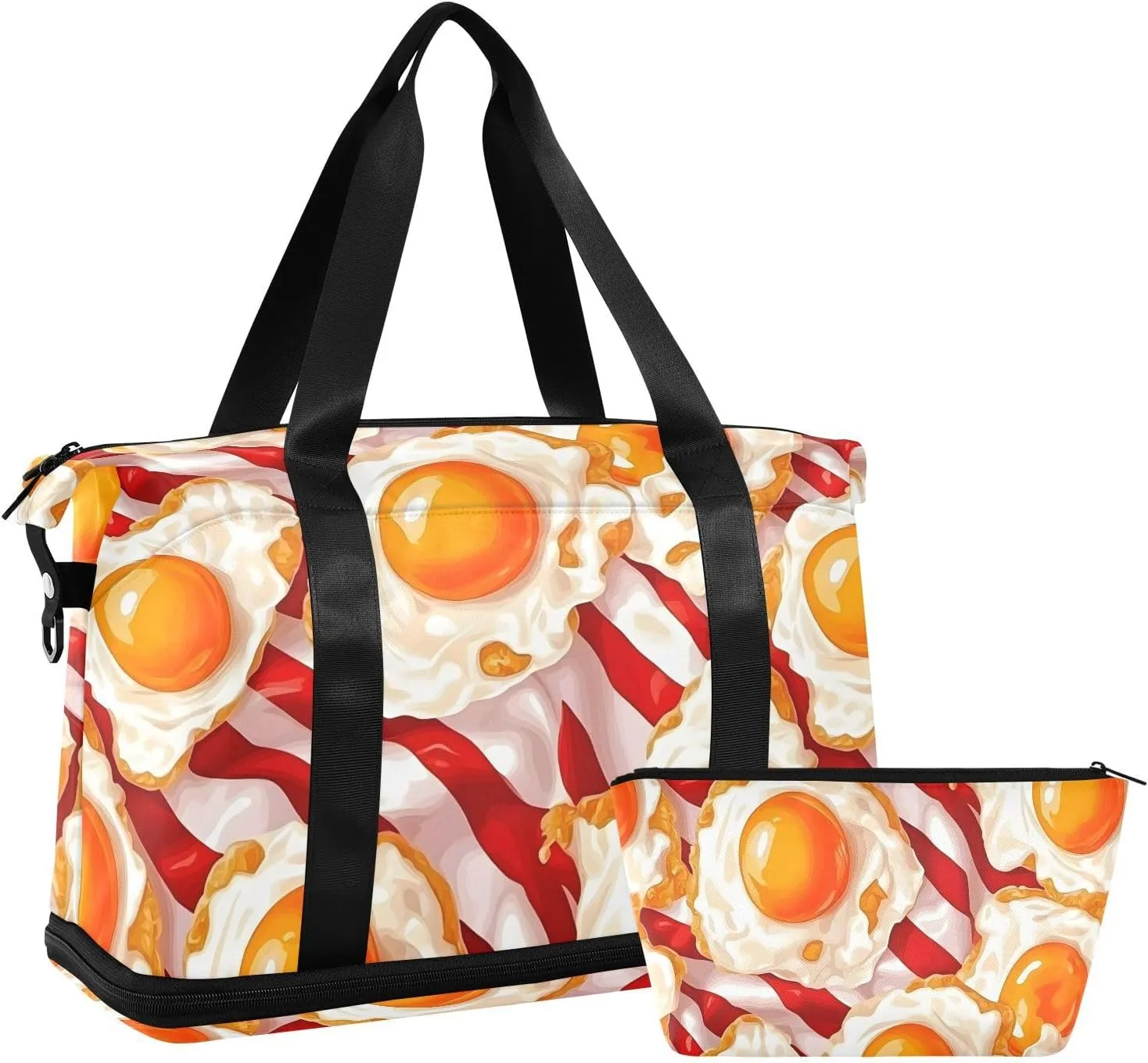 AIXIWAWA Red Eggs Duffel Bags Set with Shoes Compartment Trolley Sleeve Removeable Strap for Workout Travel Gym
