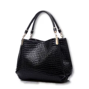 Alligator Leather Women Handbag Fashion Famous Brands Shoulder Bag Black Bag Ladies