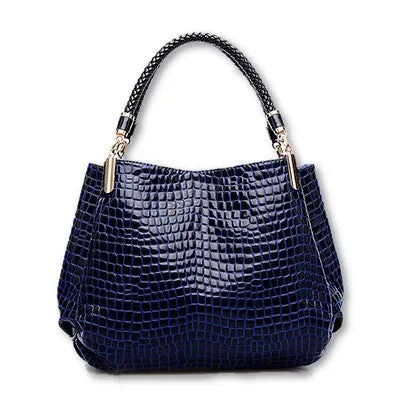 Alligator Leather Women Handbag Fashion Famous Brands Shoulder Bag Black Bag Ladies