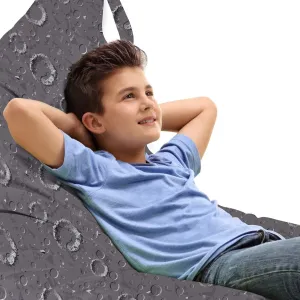 Ambesonne Space Lounger Chair Bag, Surface of an Asteroid Planet Pattern with Huge Crater Spots and Circles Universe Theme, High Capacity Storage with Handle Container, Lounger Size, Dimgrey