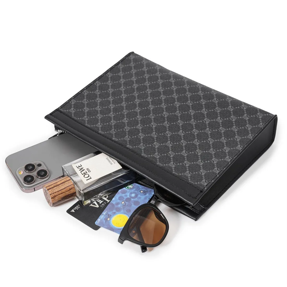 Amir Embossed Zipper Purse