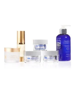 Anti Wrinkle Dead Sea Spa Care Anti-Aging Eye Serum, Anti-Aging Peeling Gel, Cleansing Milk, Anti-Wrinkle Eye Cream, Anti-Wrinkle Moisture Cream, and Anti-Aging Facial Scrub Cream