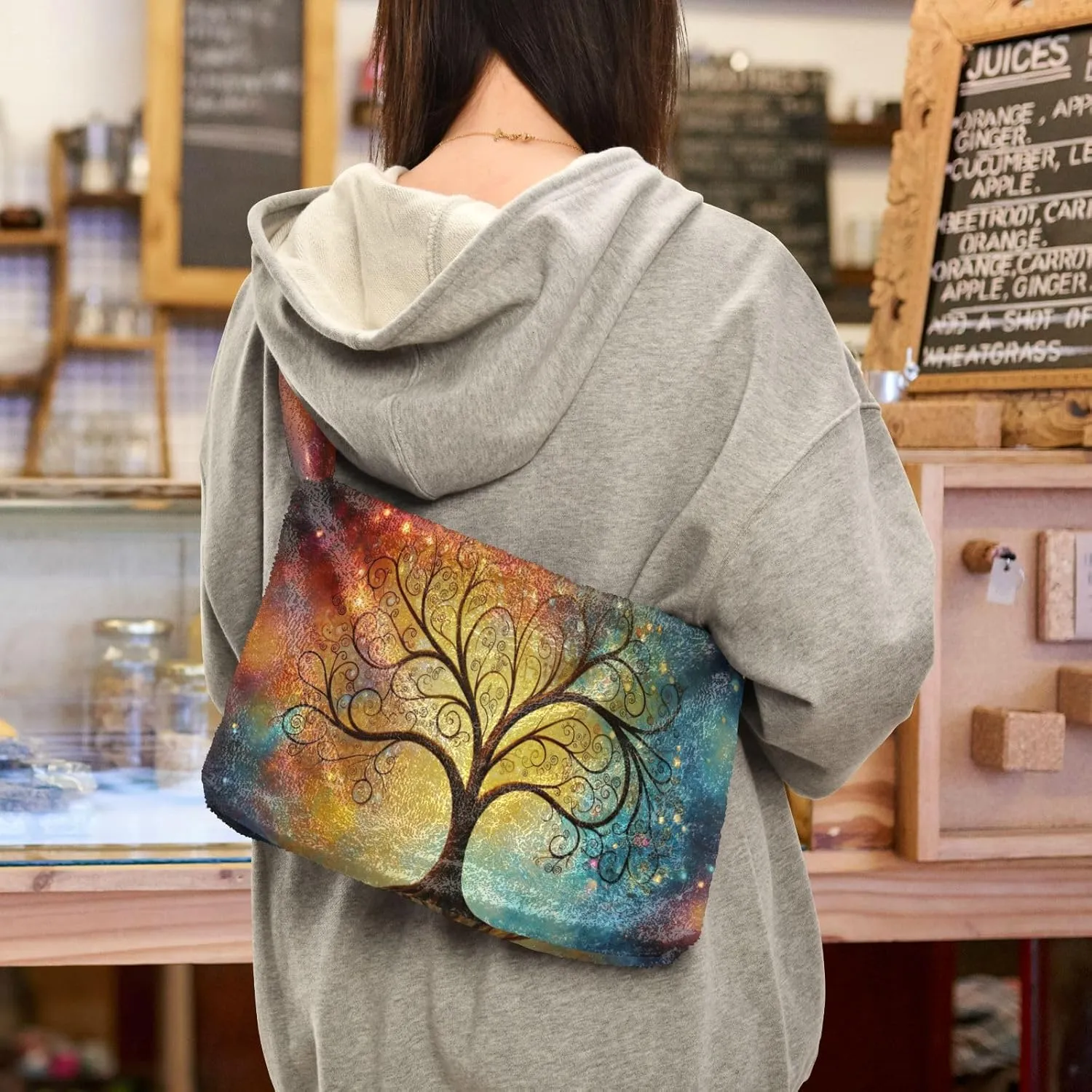 Art Gallery the Tree Womens Shoulder Handbags, Zipper Shoulder Bag, Bags for Women Handbag