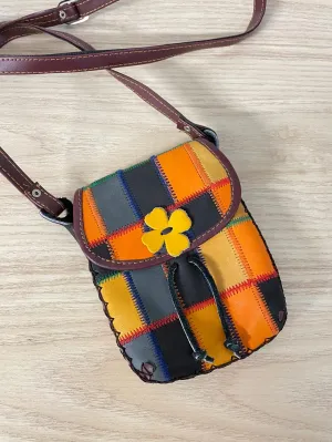 artsy patchwork leather mini bag