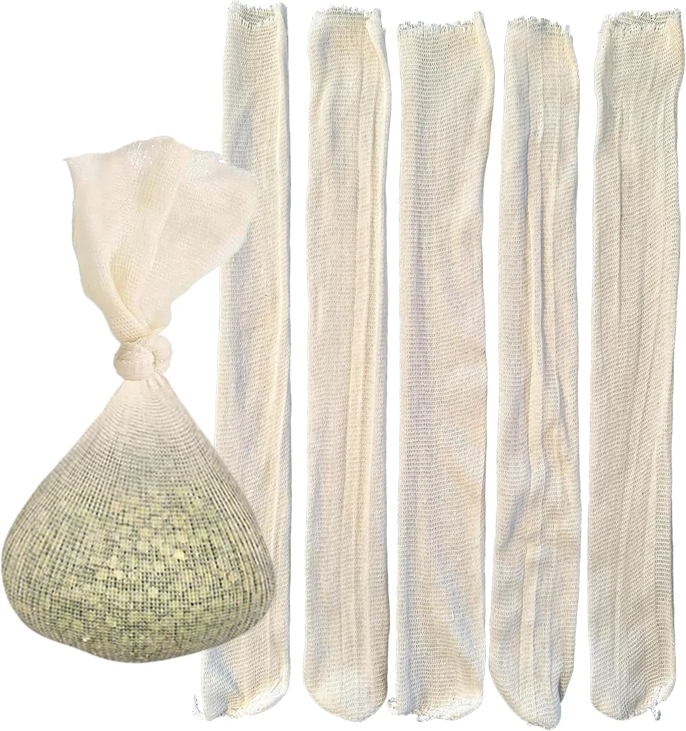 B53 14" Mesh Bag Muslin Cloth for Straining Hops and Grains - Cold Brew Bags Reusable Filter for Home Beer Brewing Kit - Pack of 25