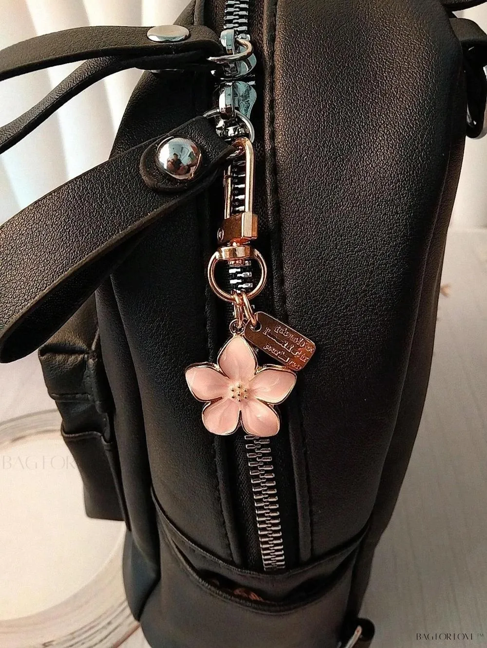 BagForLove - Delicate Cherry Blossom Shaped Keychain with Personalized ID Tag