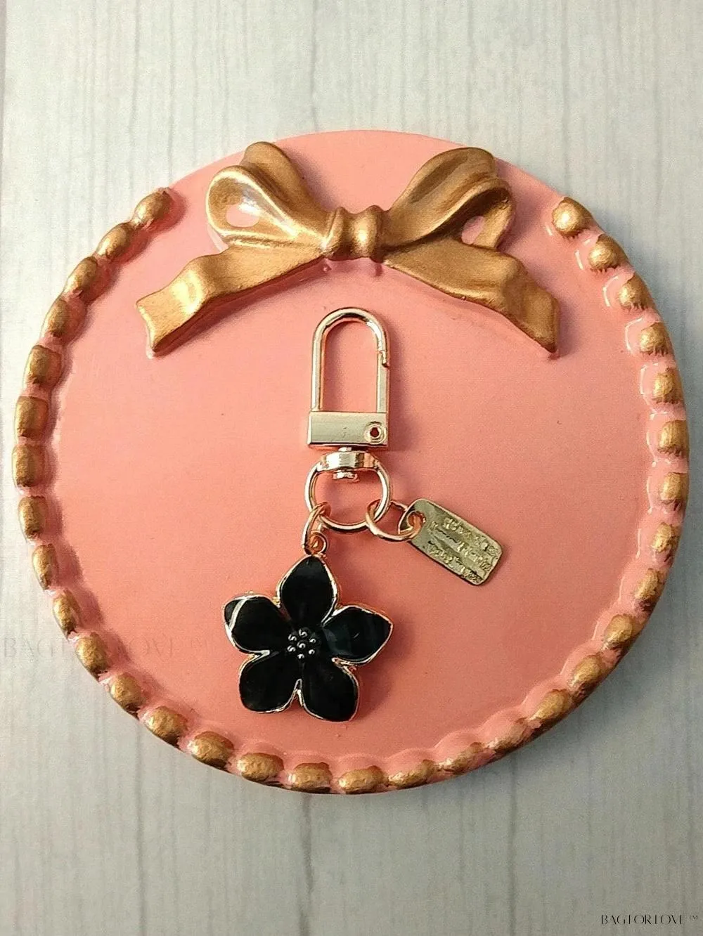 BagForLove - Delicate Cherry Blossom Shaped Keychain with Personalized ID Tag