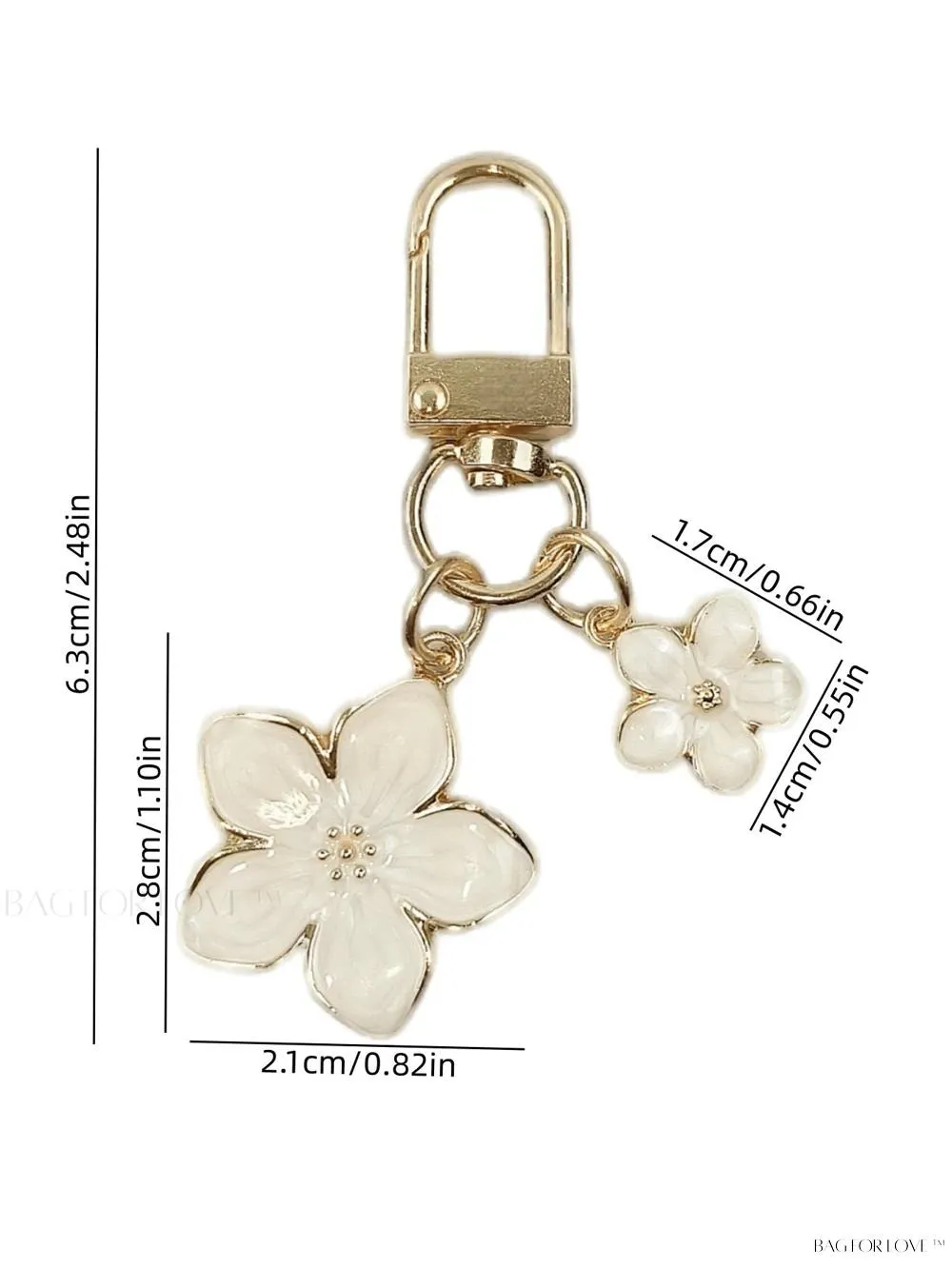BagForLove - Delicate Cherry Blossom Shaped Keychain with Personalized ID Tag