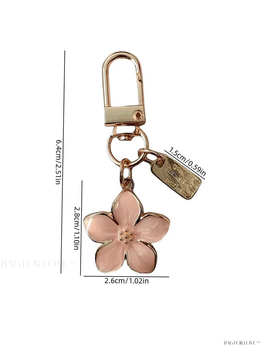 BagForLove - Delicate Cherry Blossom Shaped Keychain with Personalized ID Tag