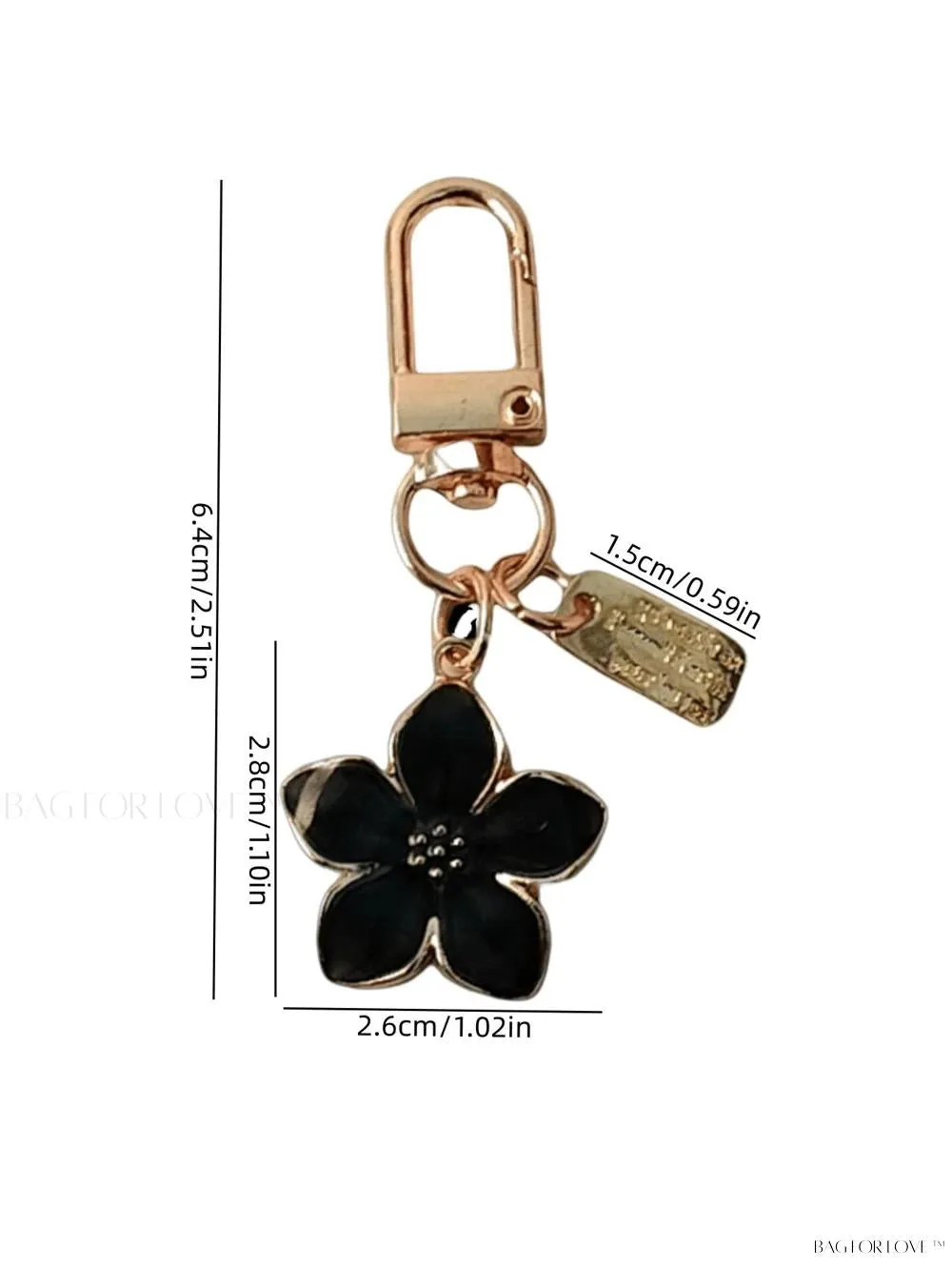 BagForLove - Delicate Cherry Blossom Shaped Keychain with Personalized ID Tag