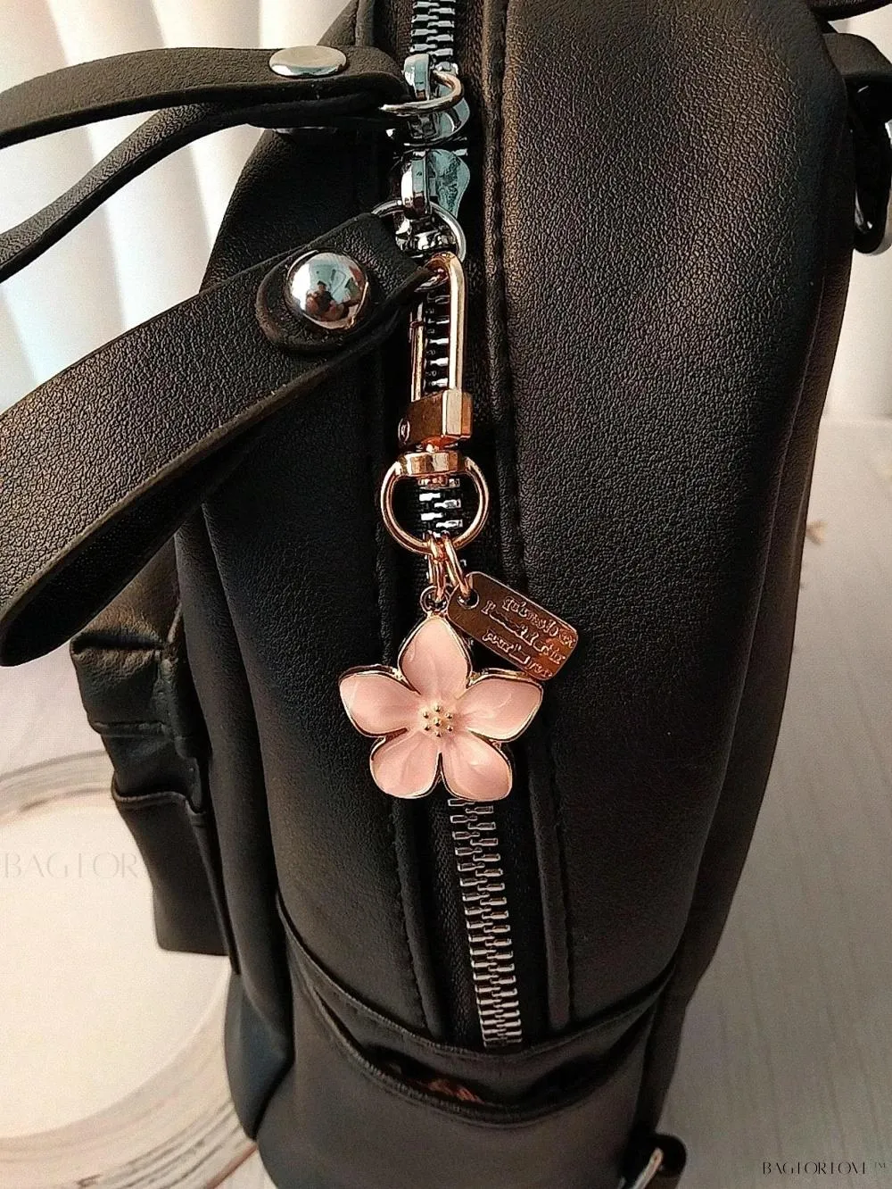 BagForLove - Delicate Cherry Blossom Shaped Keychain with Personalized ID Tag