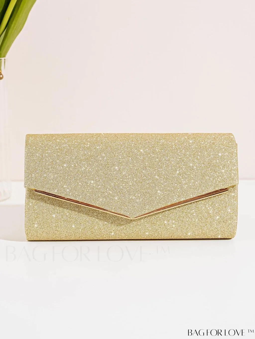 BagForLove - Prom Party Glam Envelope Bag - Small, Glittery & Elegant