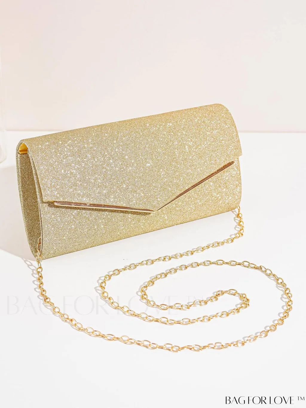 BagForLove - Prom Party Glam Envelope Bag - Small, Glittery & Elegant