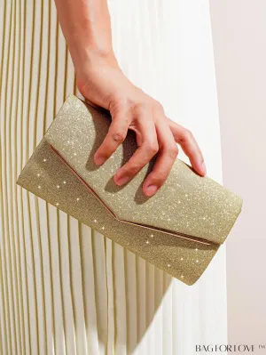 BagForLove - Prom Party Glam Envelope Bag - Small, Glittery & Elegant