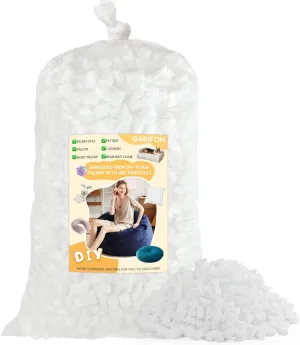 Bean Bag Filler, 5lbs Pillow Filler Stuffing, Bean Bag Filling, Shredded Memory Foam Filling, Punching Bag Filler, Foam Refill for Pouf/Ottoman Stuffing/Boxing Bag,Added Gel Particles (White)
